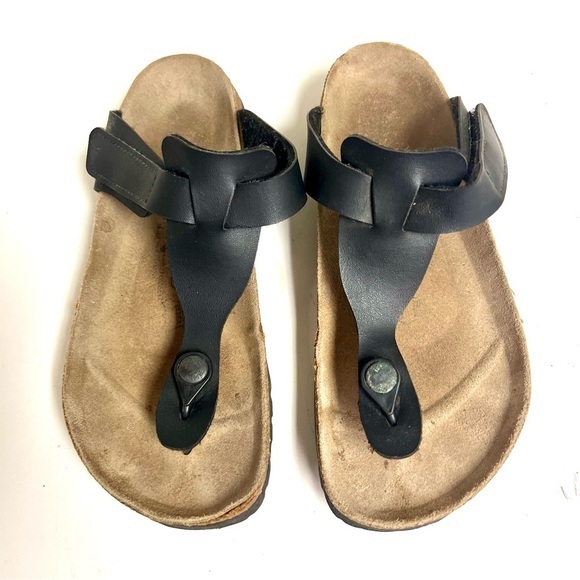 BIRKENSTOCK Gizeh Betula Sandals Women's US 6.5 Euro 37 Black comfy leather - Picture 1 of 8